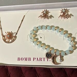 Bomb Party Glamour Box Necklace, Earrings and Bracelet Set